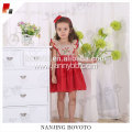 Kid girl summer red chiffon embroideried dress